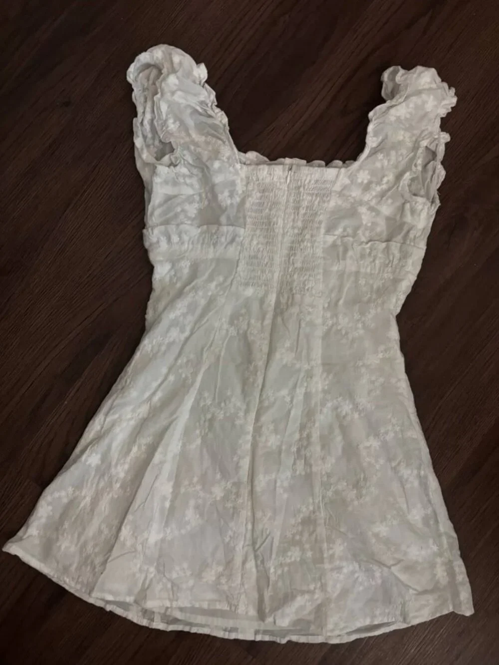 White Embroidered Mini Dress - Picture 3 of 4
